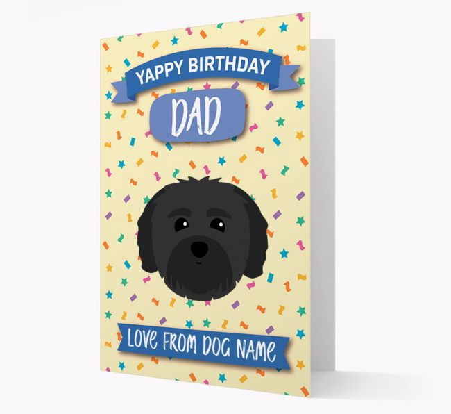 Personalized Card 'Yappy Birthday Dad' with {breedCommonName} Icon